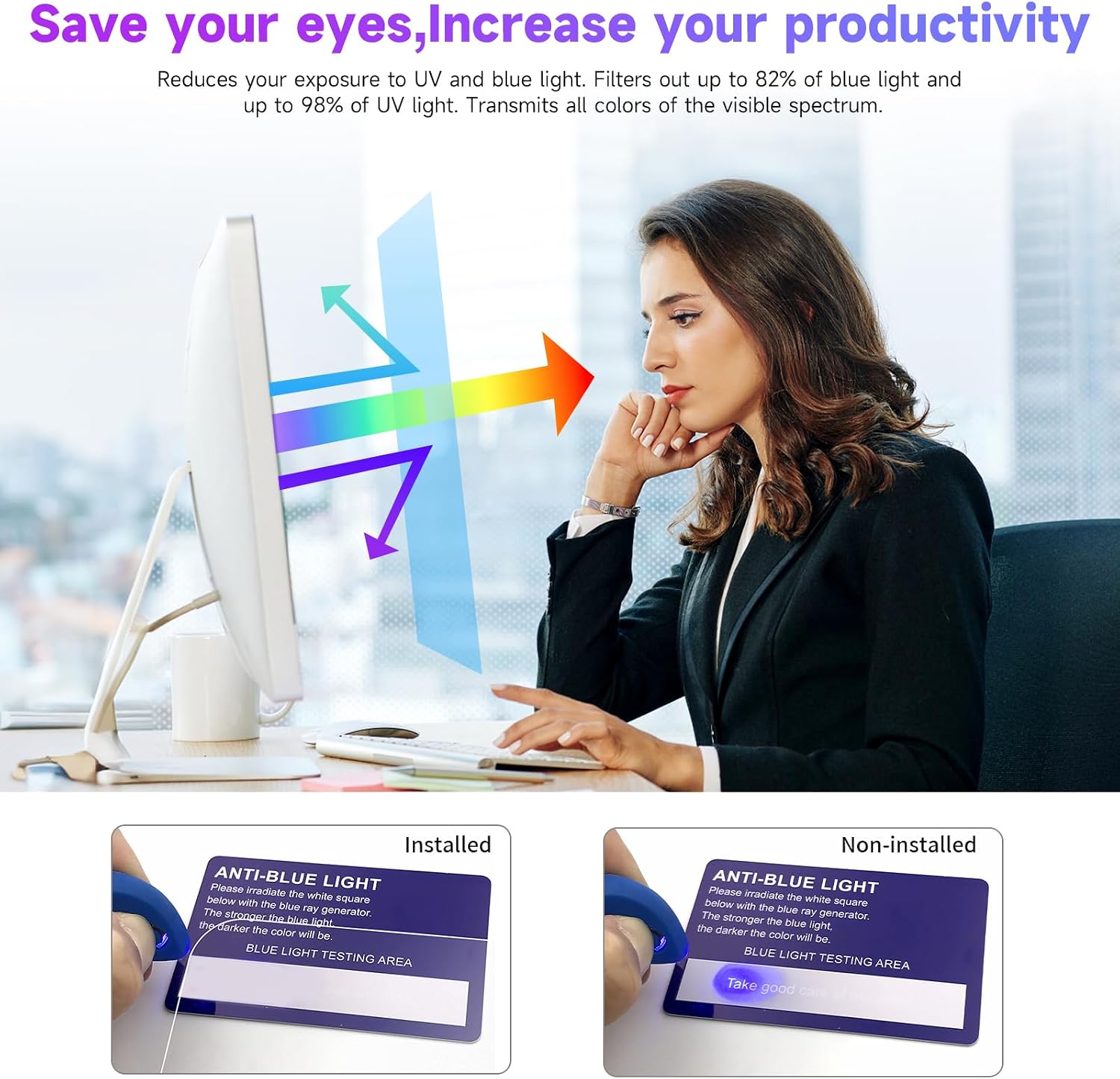 Detalle 2 de IPROKKO 24 Inch Anti Blue Light Screen Protector