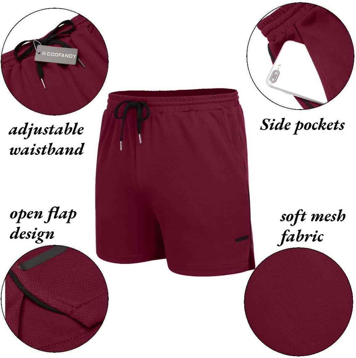 Thumbnail 4 de COOFANDY 2 Pack Gym Workout Shorts 5 Inch