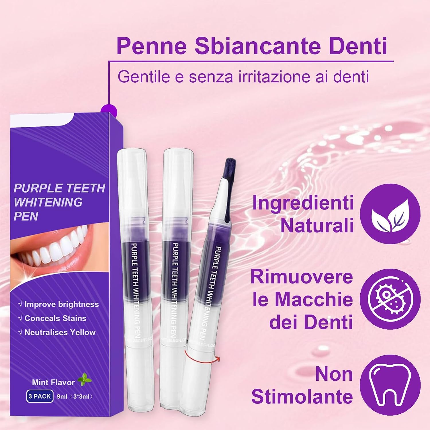 Detalle de Penne Sbiancante Denti – Kit Sbiancamento Dentale 3 Pezzi