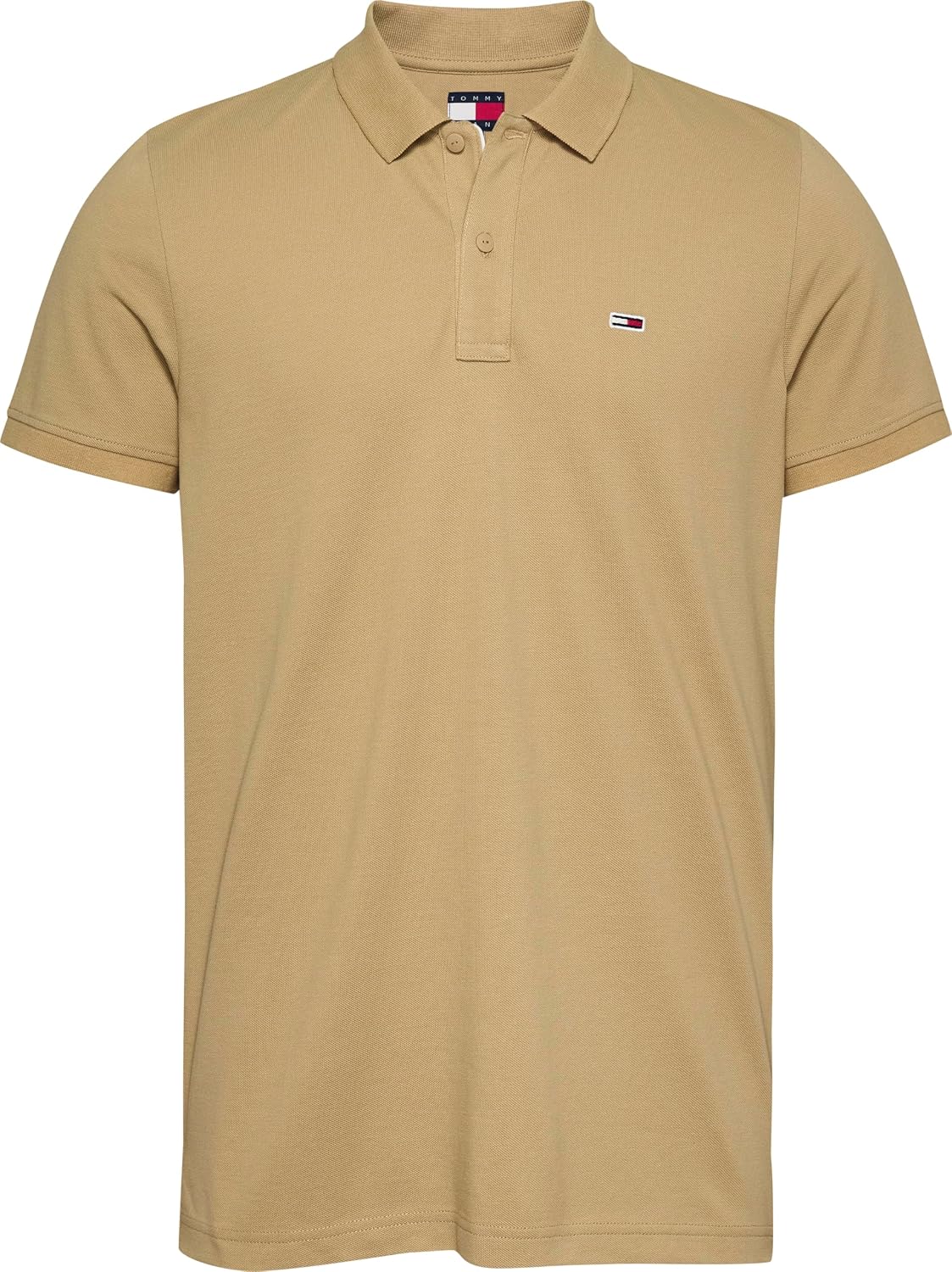 Detalle de Tommy Jeans Polo homme à manches courtes slim fit, col en tricot côtelé