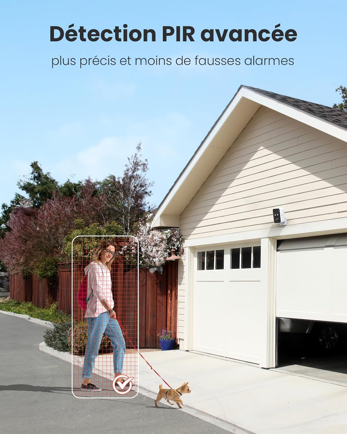 Thumbnail 5 de CAMSTRO 2 caméras extérieures 2K sans fil Wi-Fi 2,4 GHz, vision nocturne couleur, PIR et audio bidirectionnel