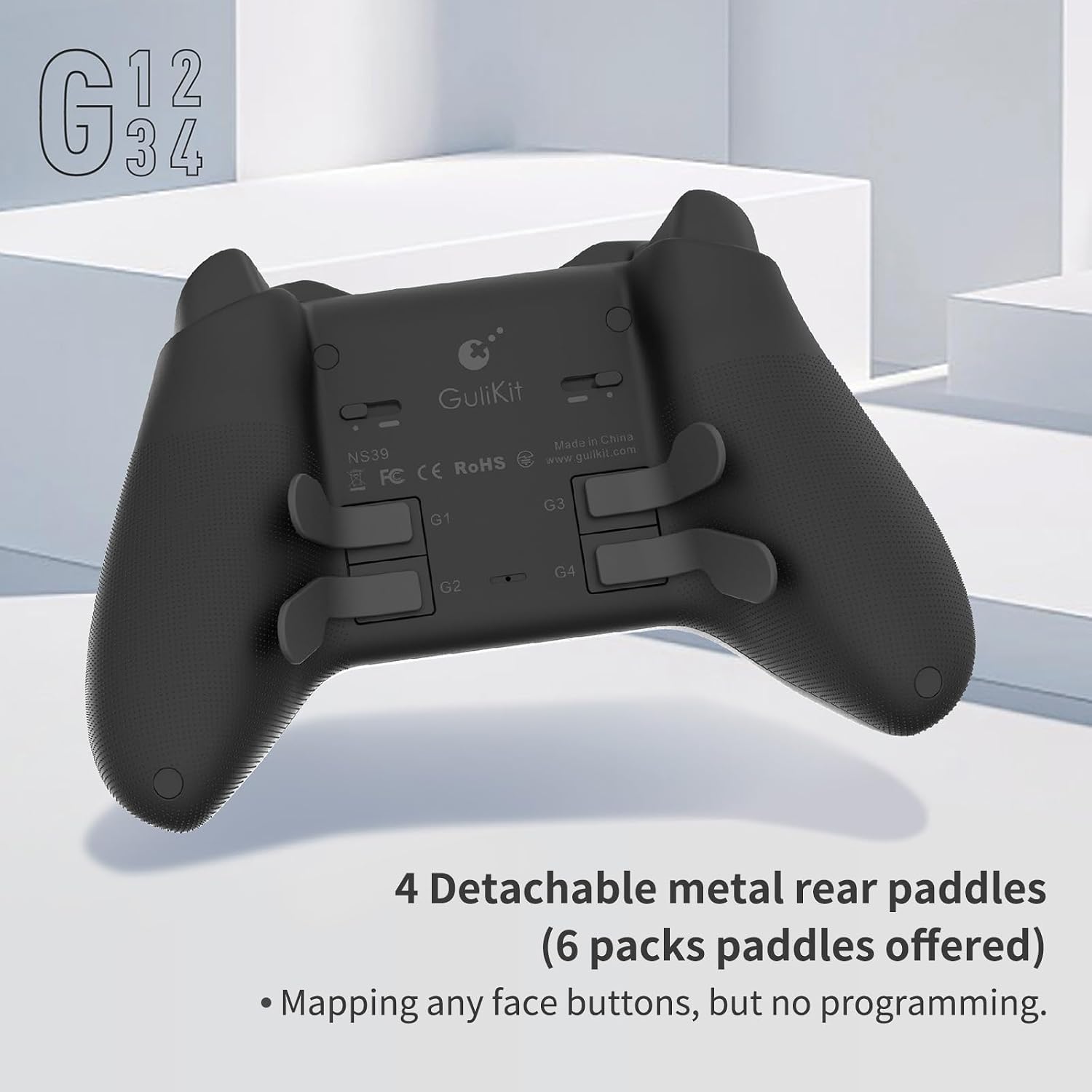 Detalle 2 de GuliKit KK3 Max-gamecontroller met Hall-effect, 1000 Hz en 4 paddles