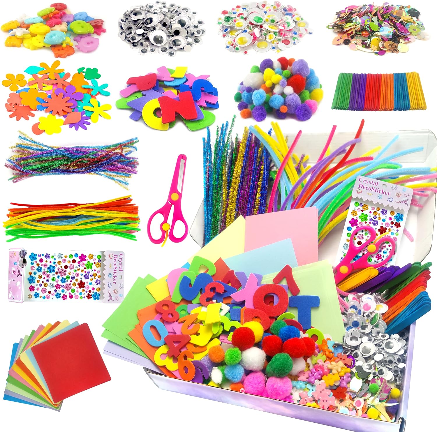 Detalle de obqo 2000+ craft supplies box for kids