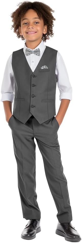 Thumbnail 2 de Marvelous Kids Boys’ 6-Piece Formal Slim Fit Suit Set (Vest, Pants, Shirt, Tie, Pocket Square, Bow Tie)