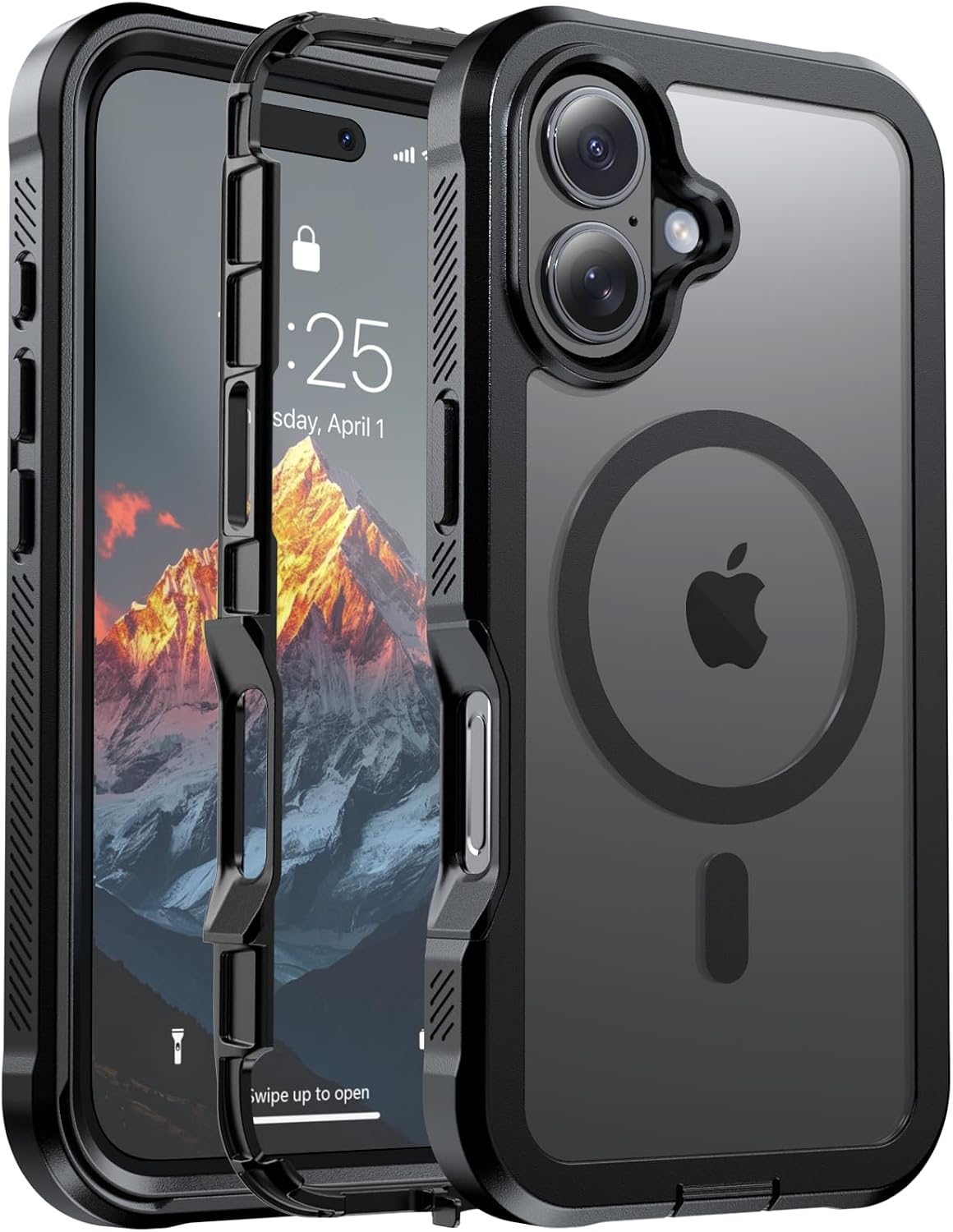 Detalle de jaroco 001 Magnetic iPhone 16 Case, Black Matte TPU with MagSafe Compatibility