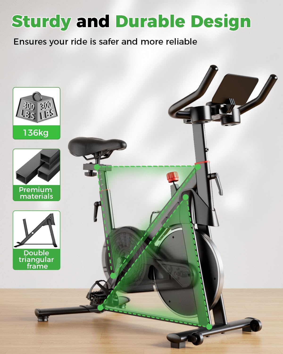 Thumbnail 6 de MJWW Exercise Bike for Home Gym Use: Magnetic Resistance Spin Bike with Smart App