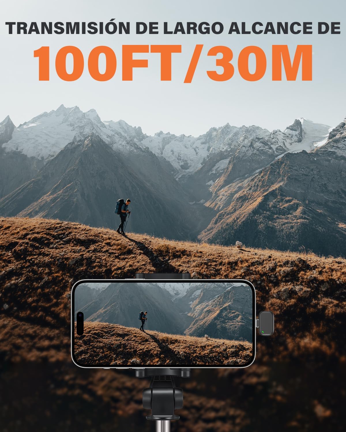 Detalle de Micrófono Lavalier Inalámbrico 2 en 1 para iPhone y Android - Pack 2 de WARM BOX