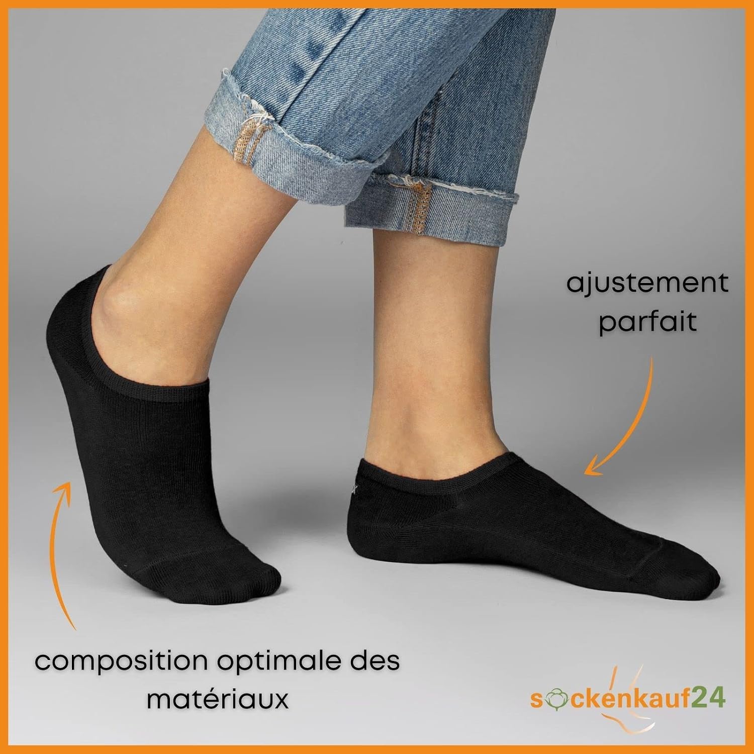Detalle de Lot de 10 paires de socquettes basses invisibles en coton pour femme & homme