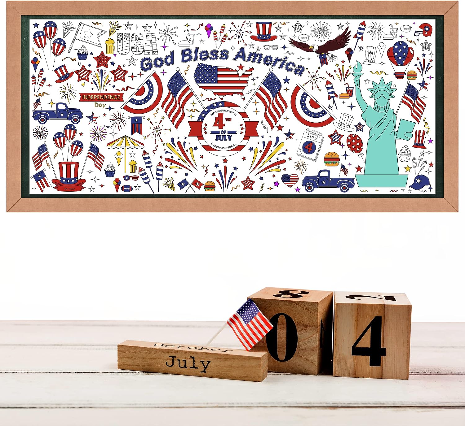 Thumbnail 3 de OHOME 4th of July Coloring Poster Tablecloth, 30 x 72-Inch Paper Activity