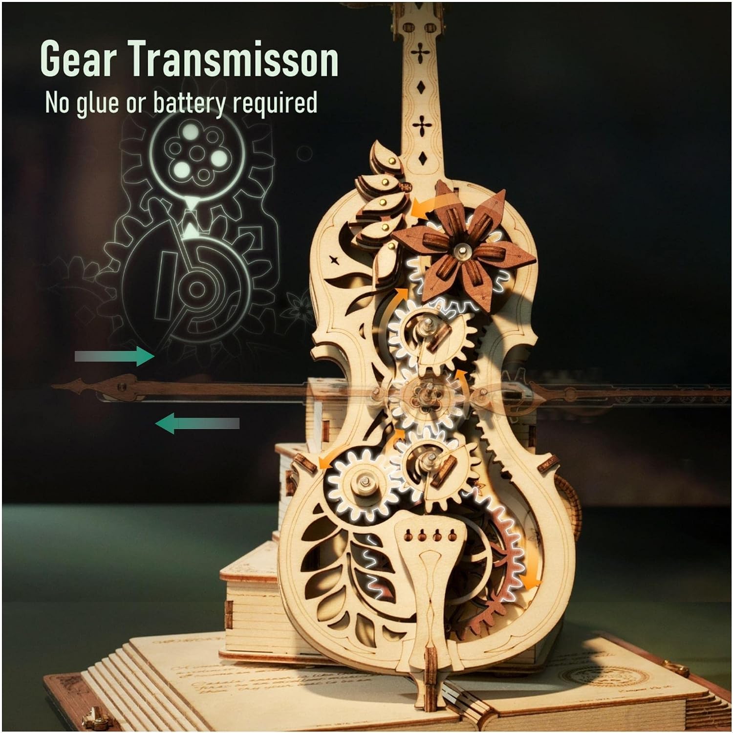 Detalle de ROKR Magic Cello Puzzle legno 3D Violoncello 🎻