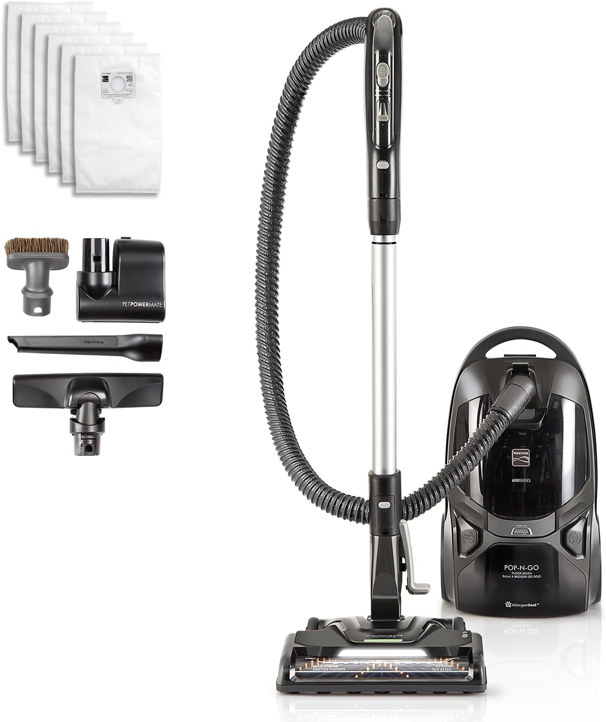 Detalle de Kenmore BC4039 600 Series Pet Friendly Bagged Canister Vacuum with POP-N-GO and HEPA