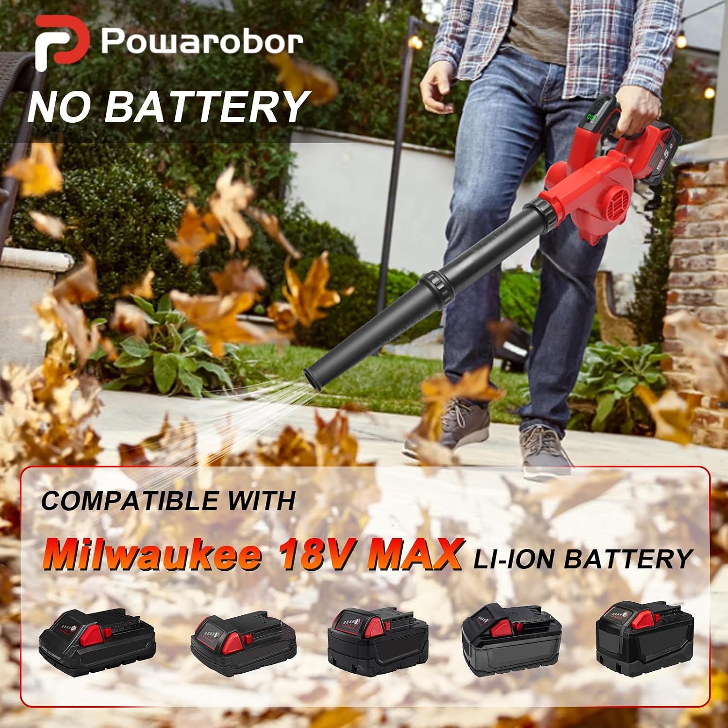 Thumbnail 1 de Powarobor YN-8081-ML Cordless Leaf Blower, 18V with Adjustable Speed