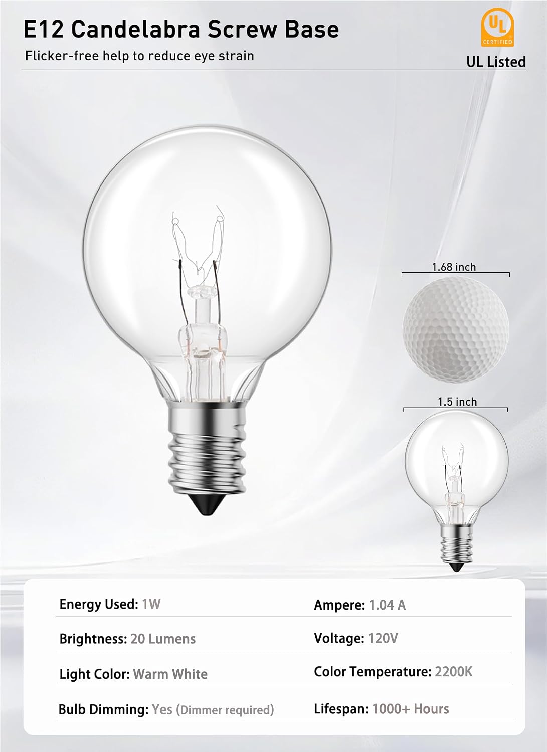 Detalle de Brightown G40 Replacement Light Bulbs 5W