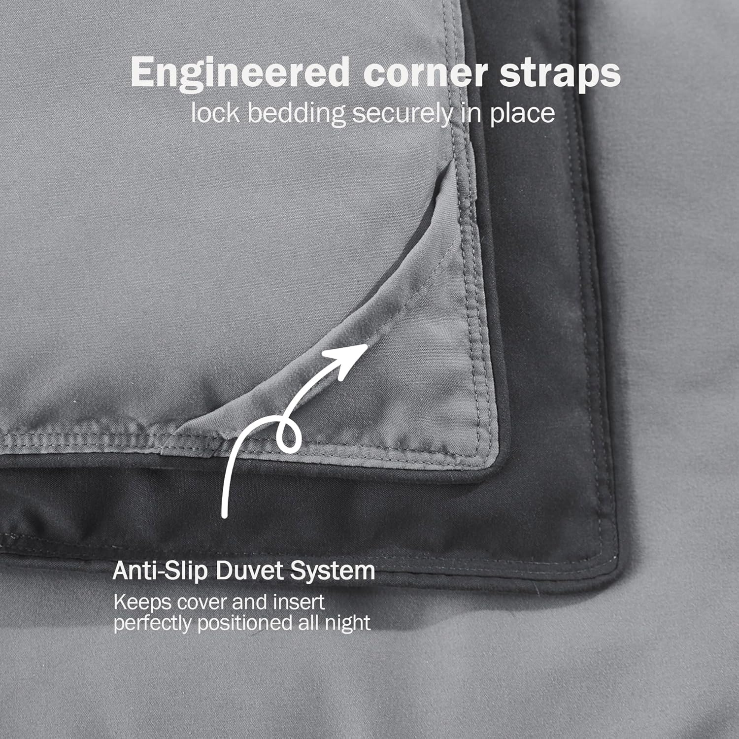 Thumbnail 3 de HIG 2-Piece Grey Reversible Coverless Duvet Set (Single 135 x 200cm) – 10.5 Tog, OEKO-TEX Certified