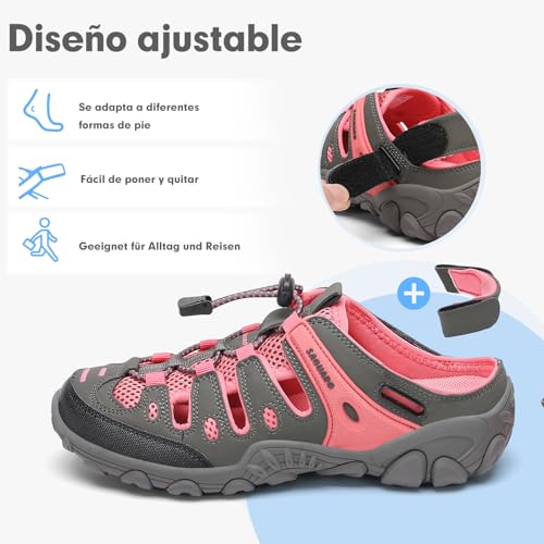 Thumbnail 6 de SAGUARO Sandalias de Senderismo Hombre, Sandalias Cerradas, Rosa, Talla 36