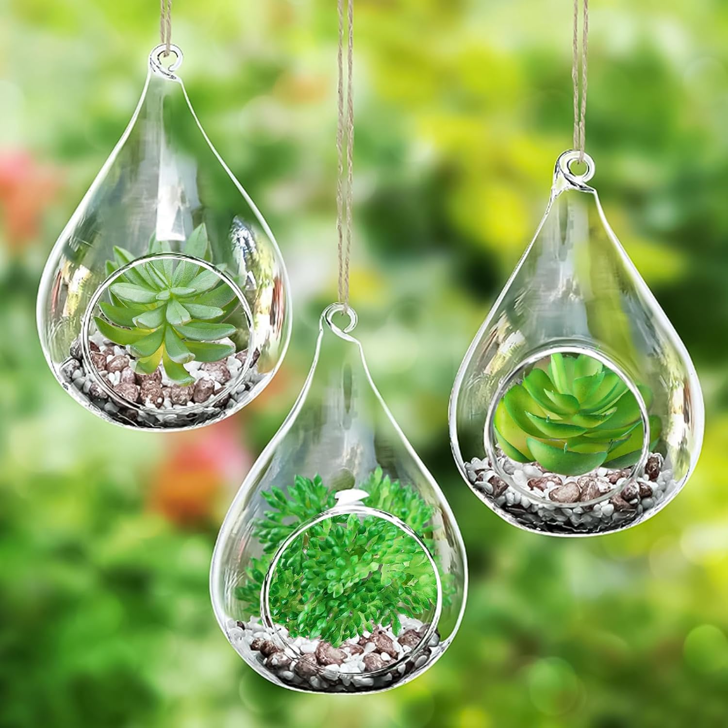 Detalle 2 de QUOZUO 1214-QEUQU kunstvetplanten, set van 6 mini vetplanten in groen