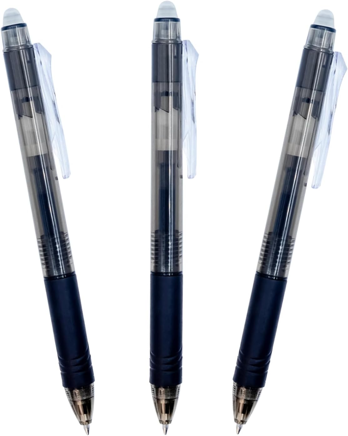 Detalle de RAYLU PAPER® Penne cancellabili retrattili 3 pezzi, inchiostro ibrido nero, tratto 0,7 mm, punta 1 mm