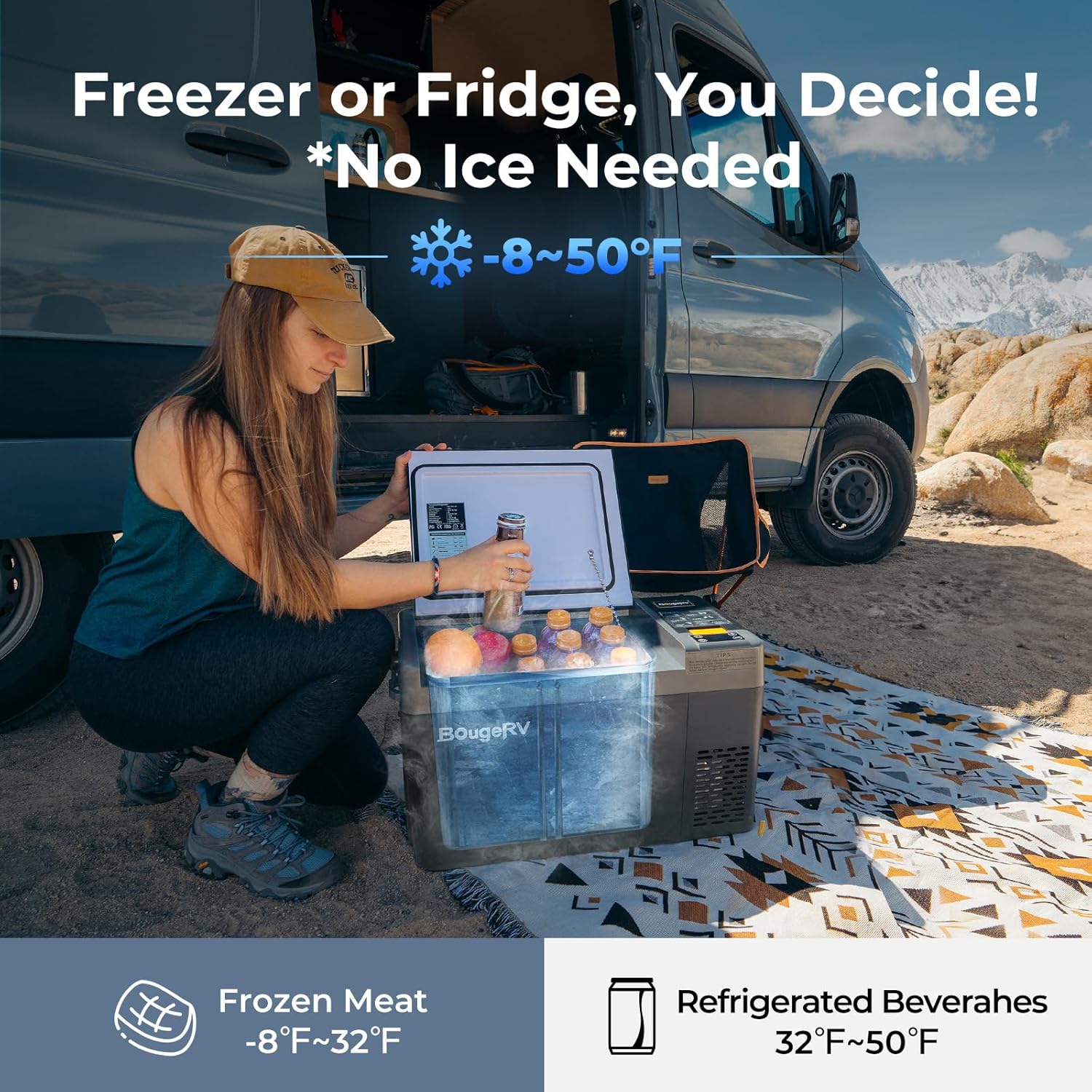 Detalle 2 de BougeRV CRPRO Frigo Portatile da 20 L: raffreddamento fino a -20 °C, ideale per auto e camper