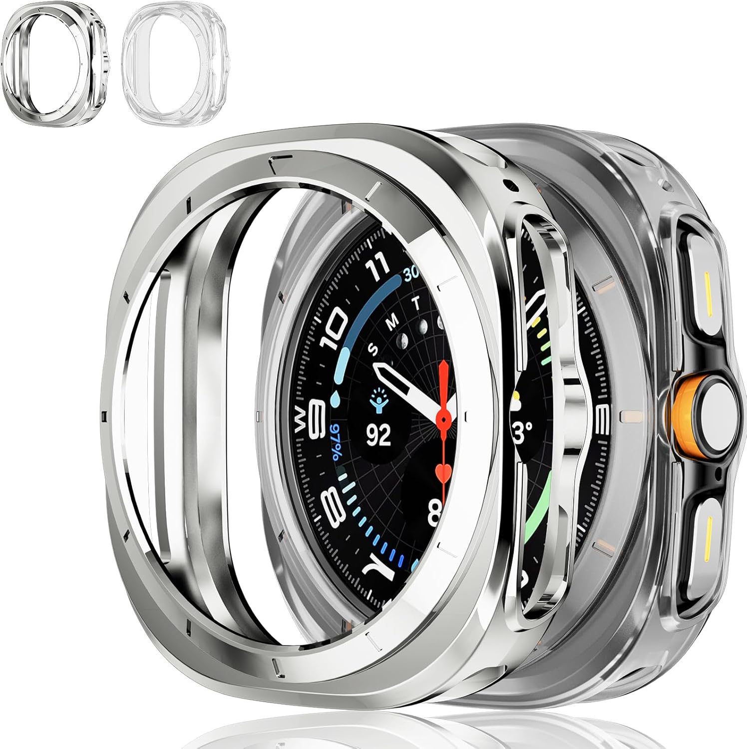 Thumbnail 6 de 4X Bling Case for Samsung Galaxy Watch 8 40mm (2025) — Diamond Bumper Hard PC Cover (Black/Rosegold/Silver/Gold)