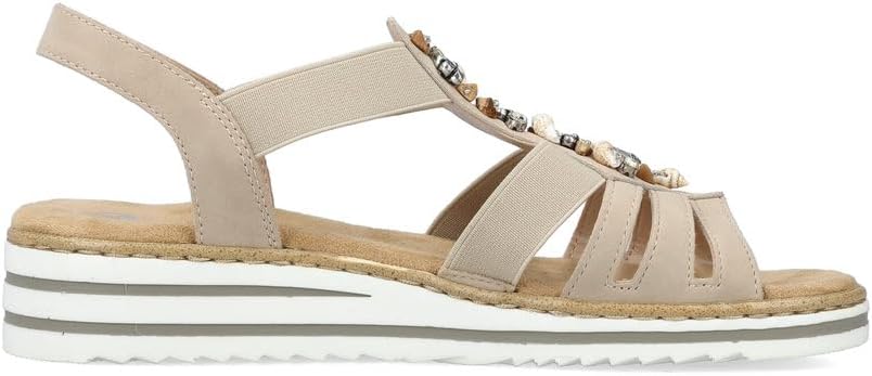 Detalle de Rieker Damen Riemchen-Sandalen V0649-62 Weite E½ – leicht, flexibel und komfortabel