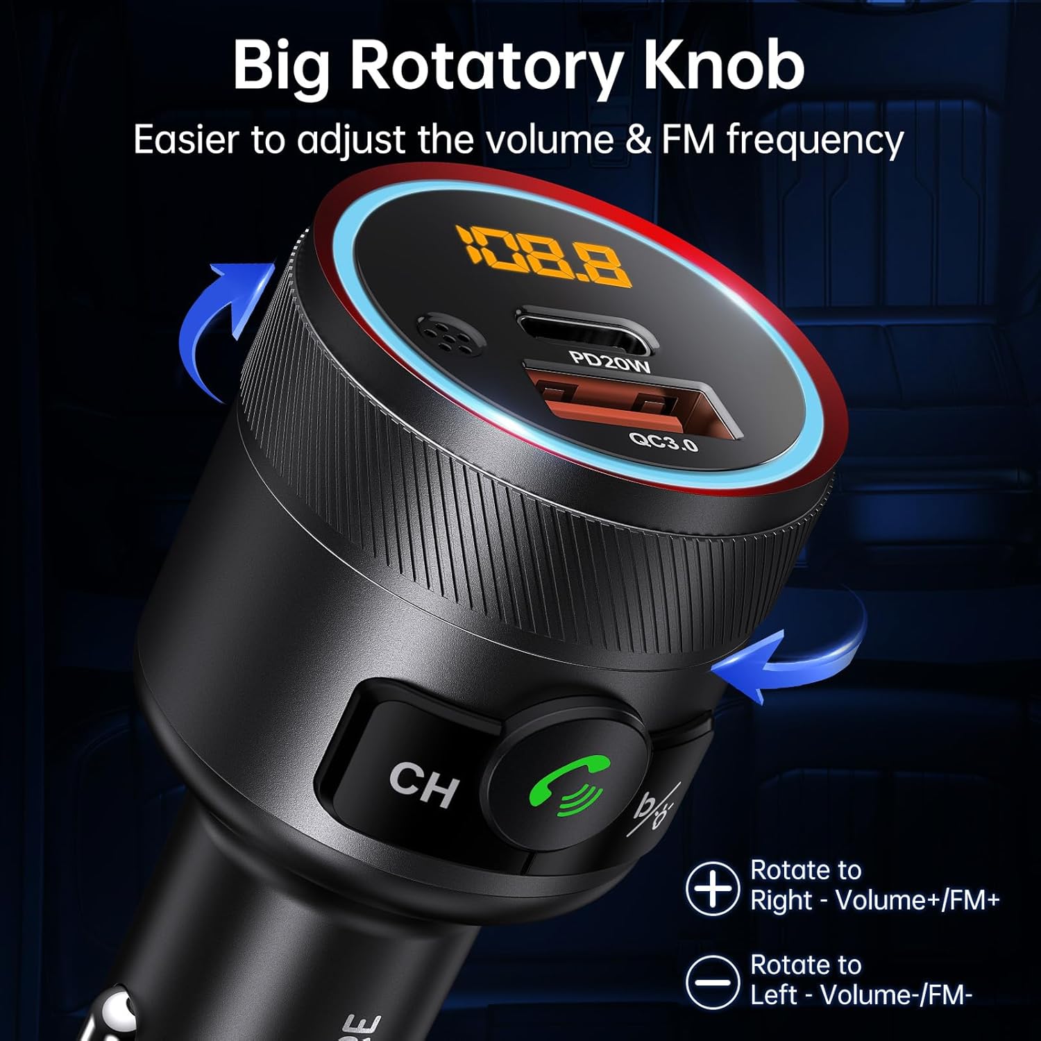 Thumbnail 5 de Syncwire Bluetooth 5.4 FM Transmitter for Car (38W PD & QC 3.0) with Hands-Free Calling