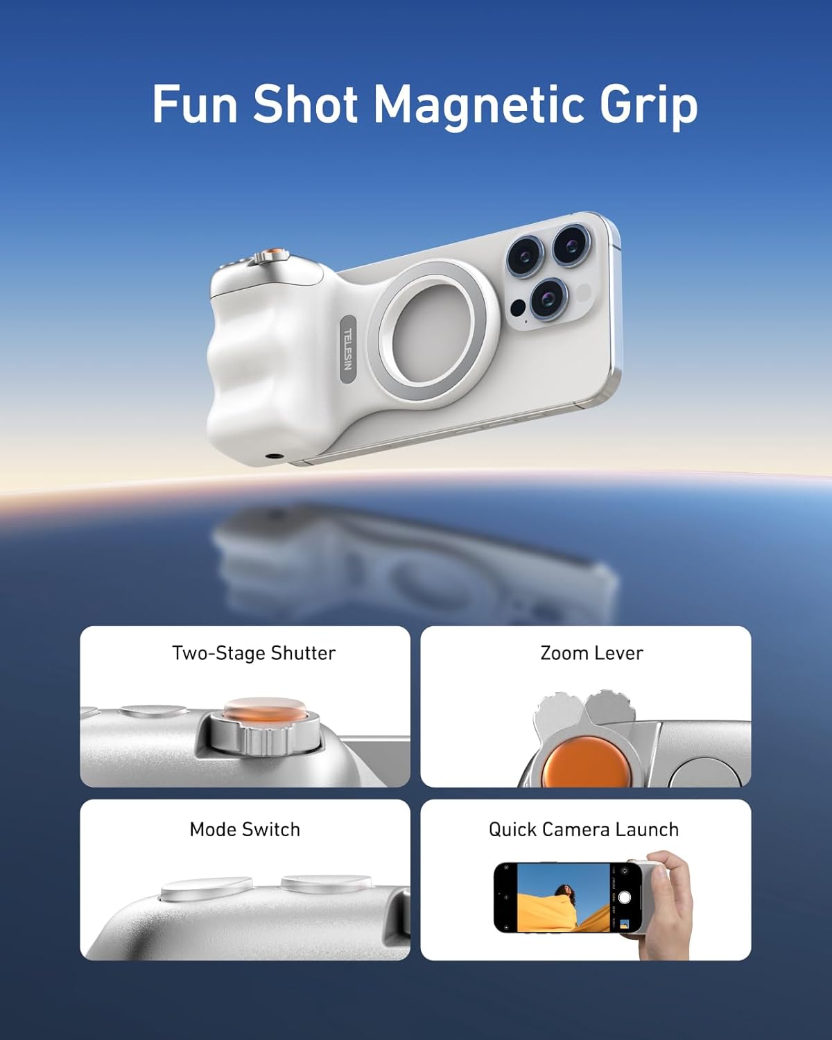 Thumbnail 4 de TELESIN Fun Shot Magnetic Phone Grip 109g