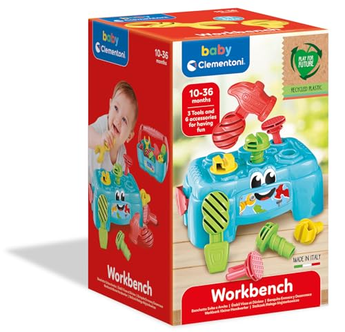 Detalle de Clementoni Banchetto Svita Avvita – Set attrezzi portatile per bambini 10-36 mesi (17042)