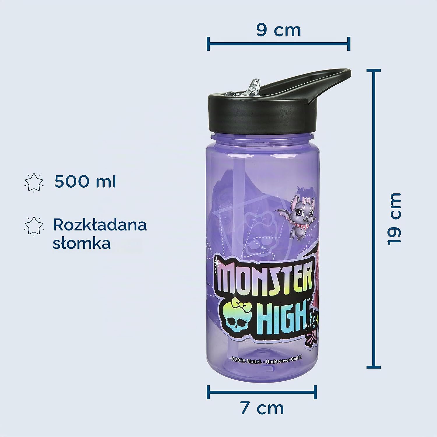 Detalle 1 de Scooli Monster High – zestaw śniadaniowy: lunchbox 800 ml i butelka 500 ml, bez BPA