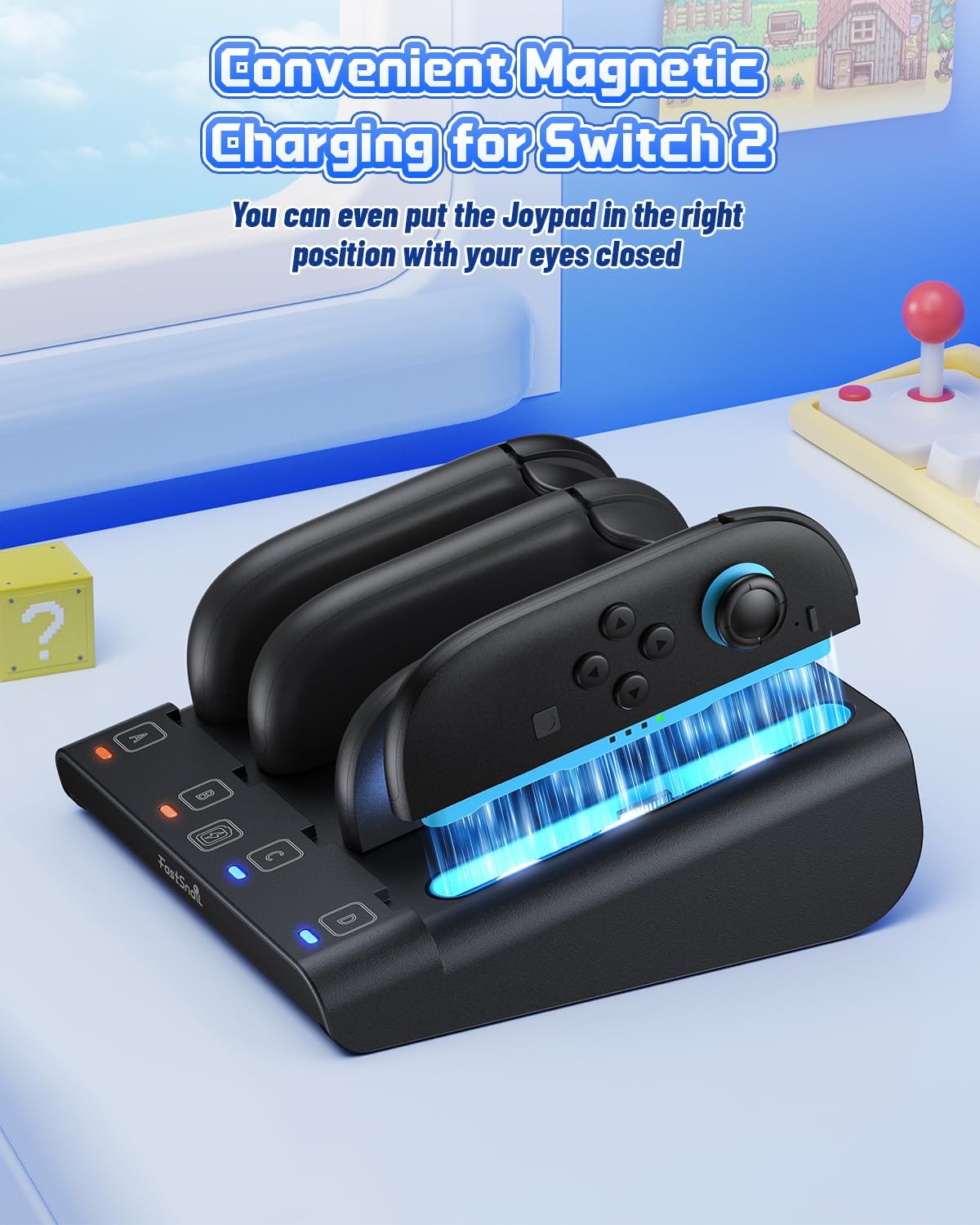 Thumbnail 4 de [Switch1/2 Kompatibel] FASTSNAIL 8-in-1 Ladestation für Nintendo Switch 2 & 1/OLED – Magnetisch & Einschub