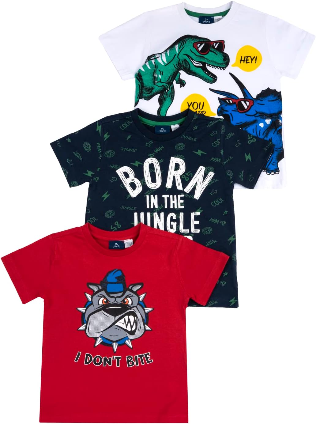 Detalle de Chicco T-Shirt Bambino Set di 3 Magliette a Manica Corta in Cotone