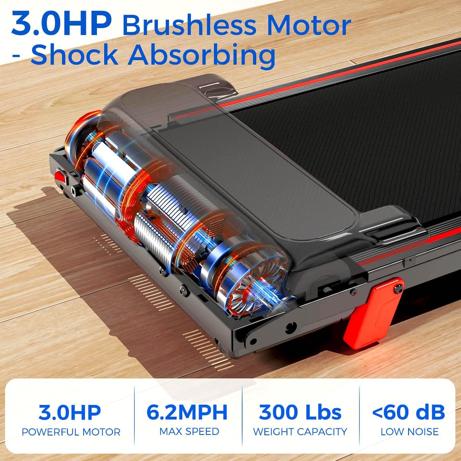 Thumbnail 6 de ZPUFDYM 970NX Folding Treadmill with 12% Manual Incline and 3.0 HP Brushless Motor
