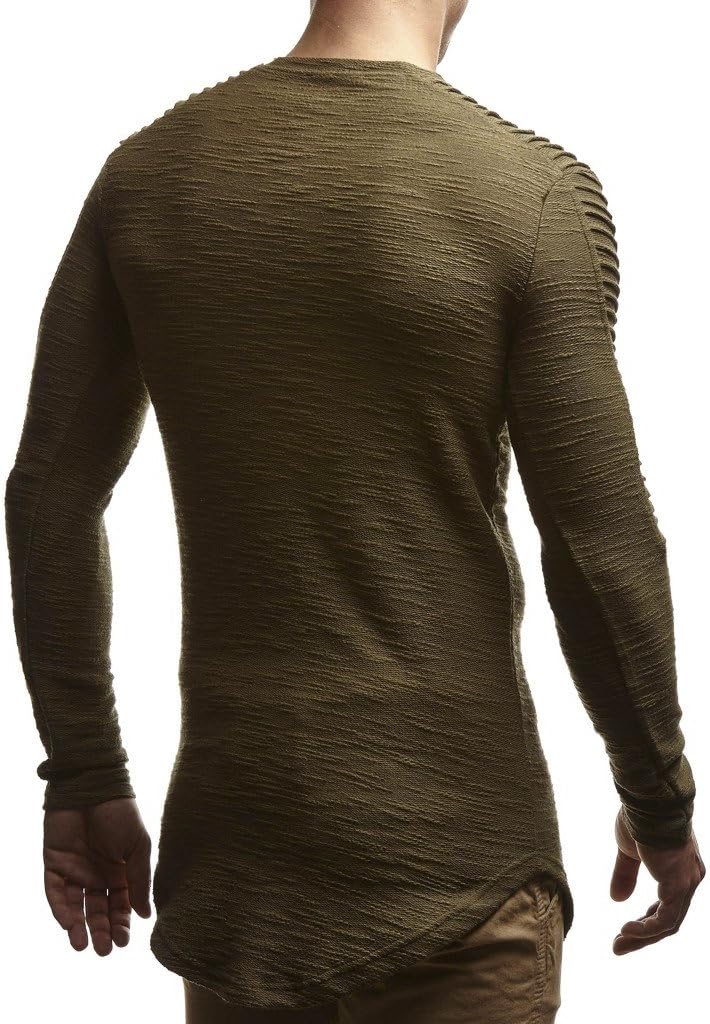 Detalle de Leif Nelson LN6326 : hoodie sweat homme à col rond, manches longues et coupe oversize