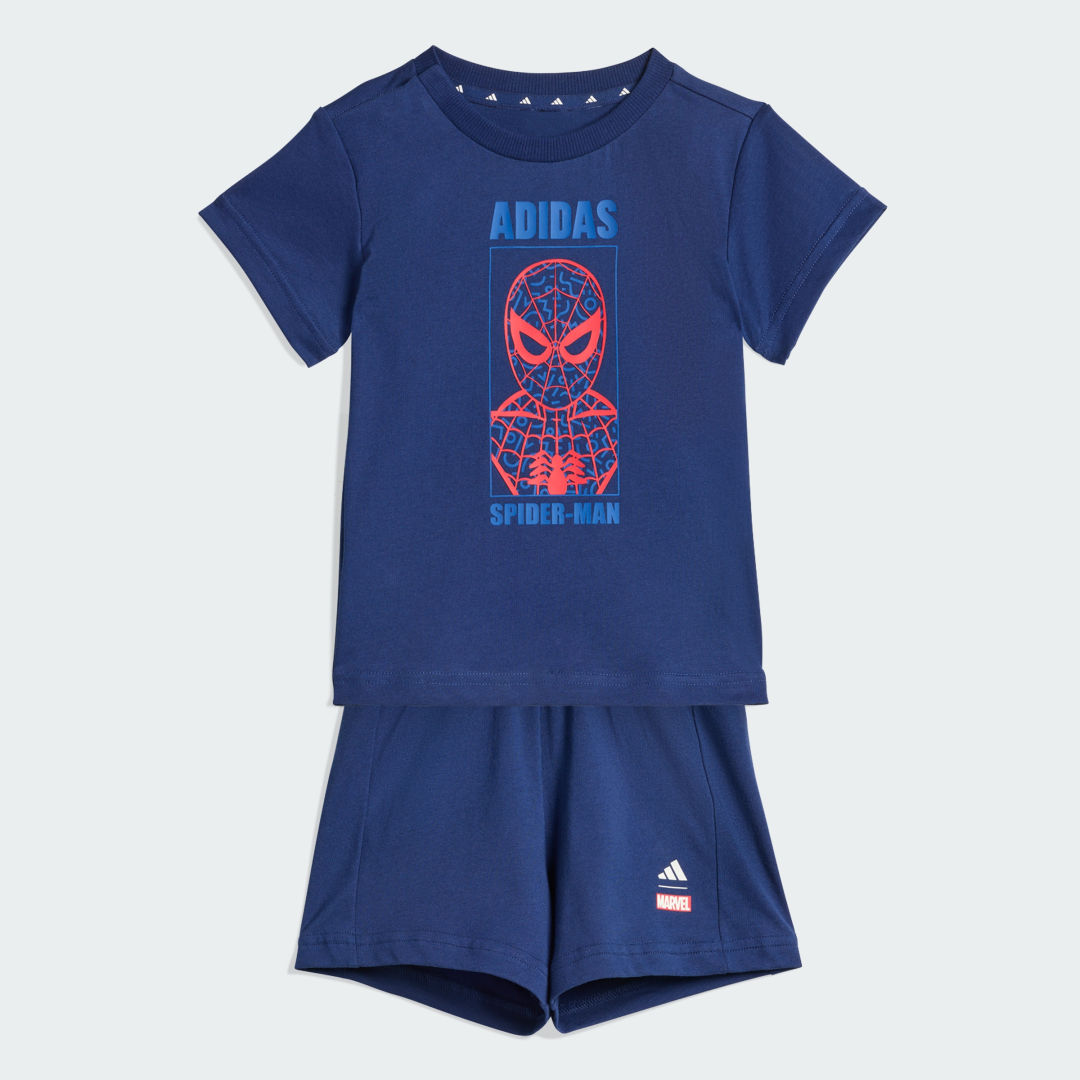 Detalle de Conjunto con camiseta Adidas Marvel Spider-Man – Azul
