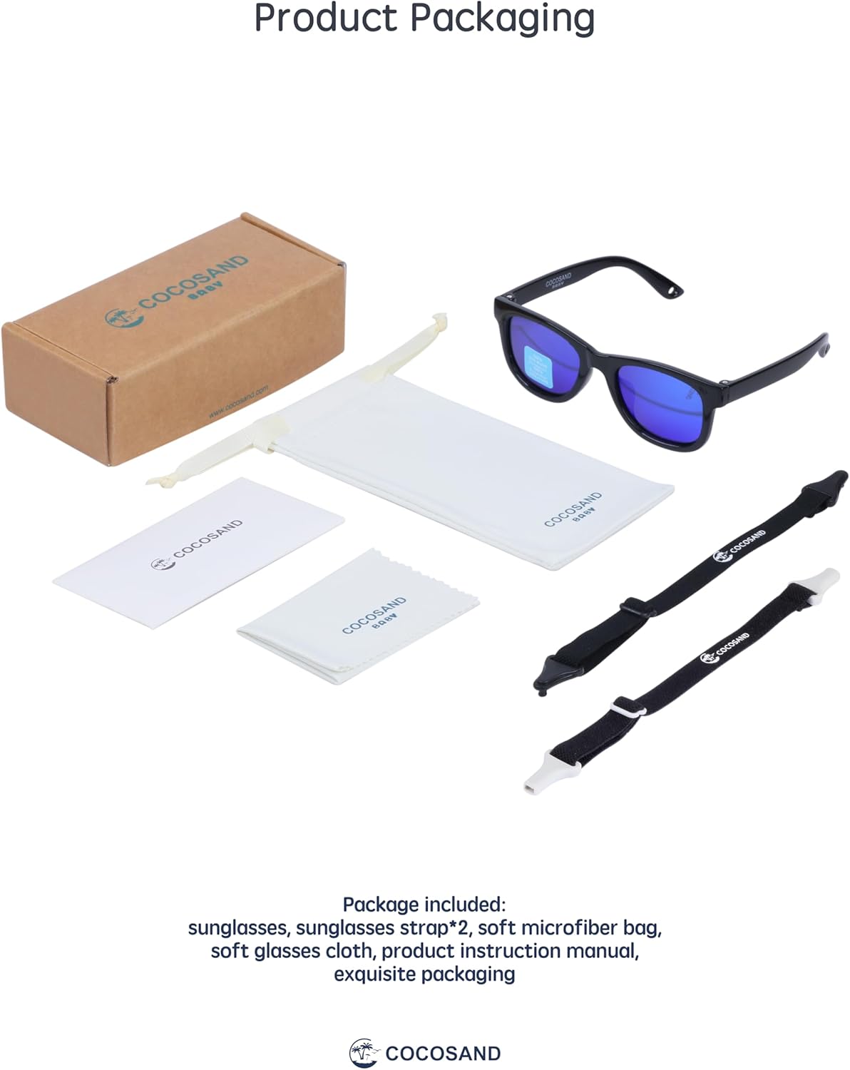 Detalle de COCOSAND Baby Sunglasses with Strap Polarized Flexible Frame for 0-24 Months