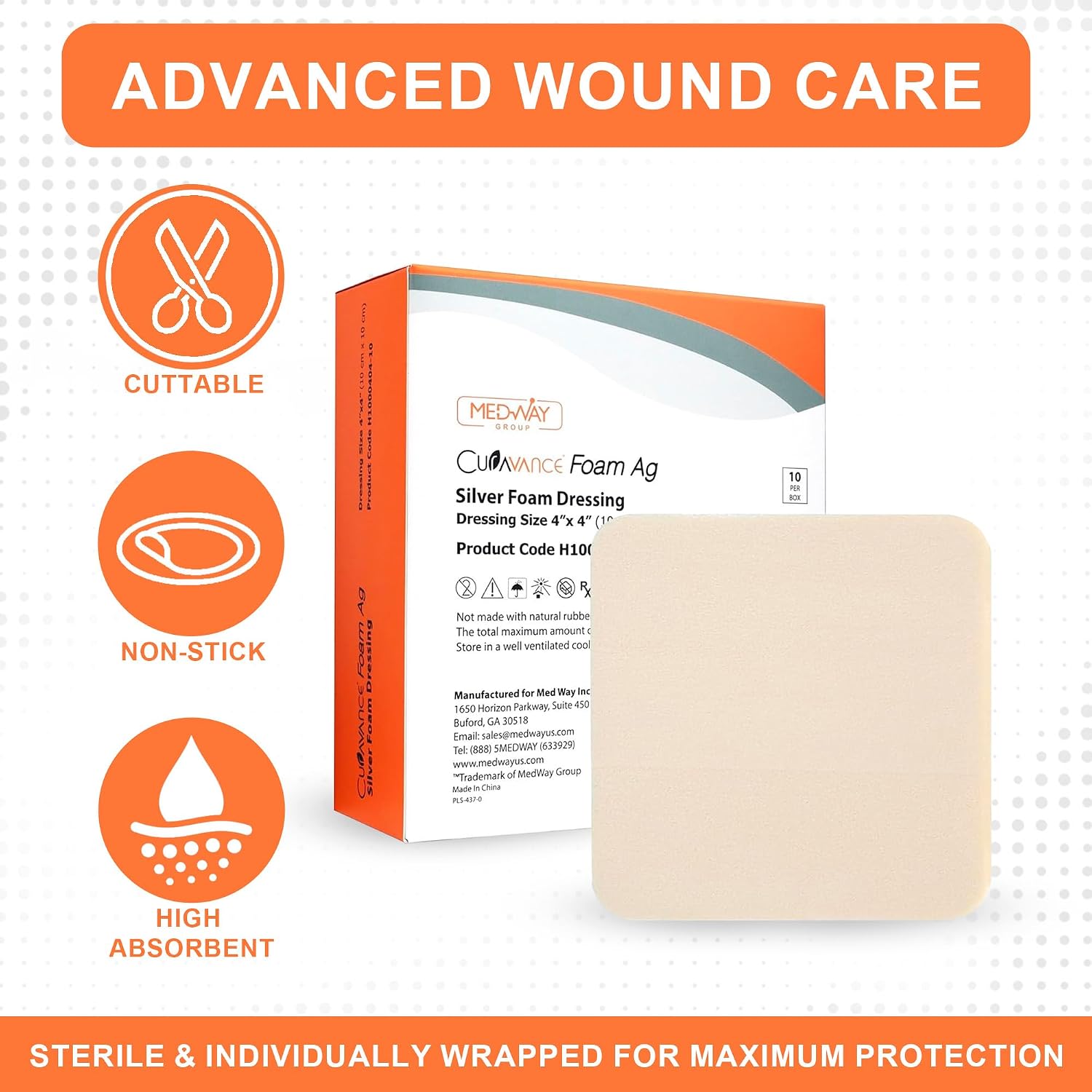 Detalle 2 de MedVance Silver Foam Dressing, 4 x 4 in.