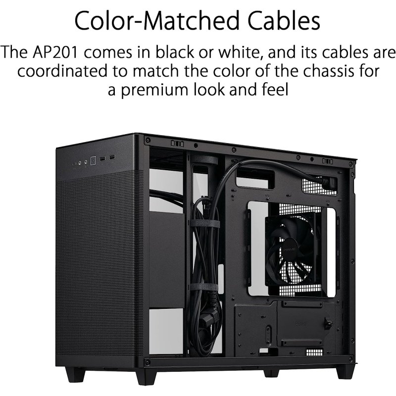 Detalle 2 de ASUS AP201 Prime Case TG Negra con USB 3.2 🖥