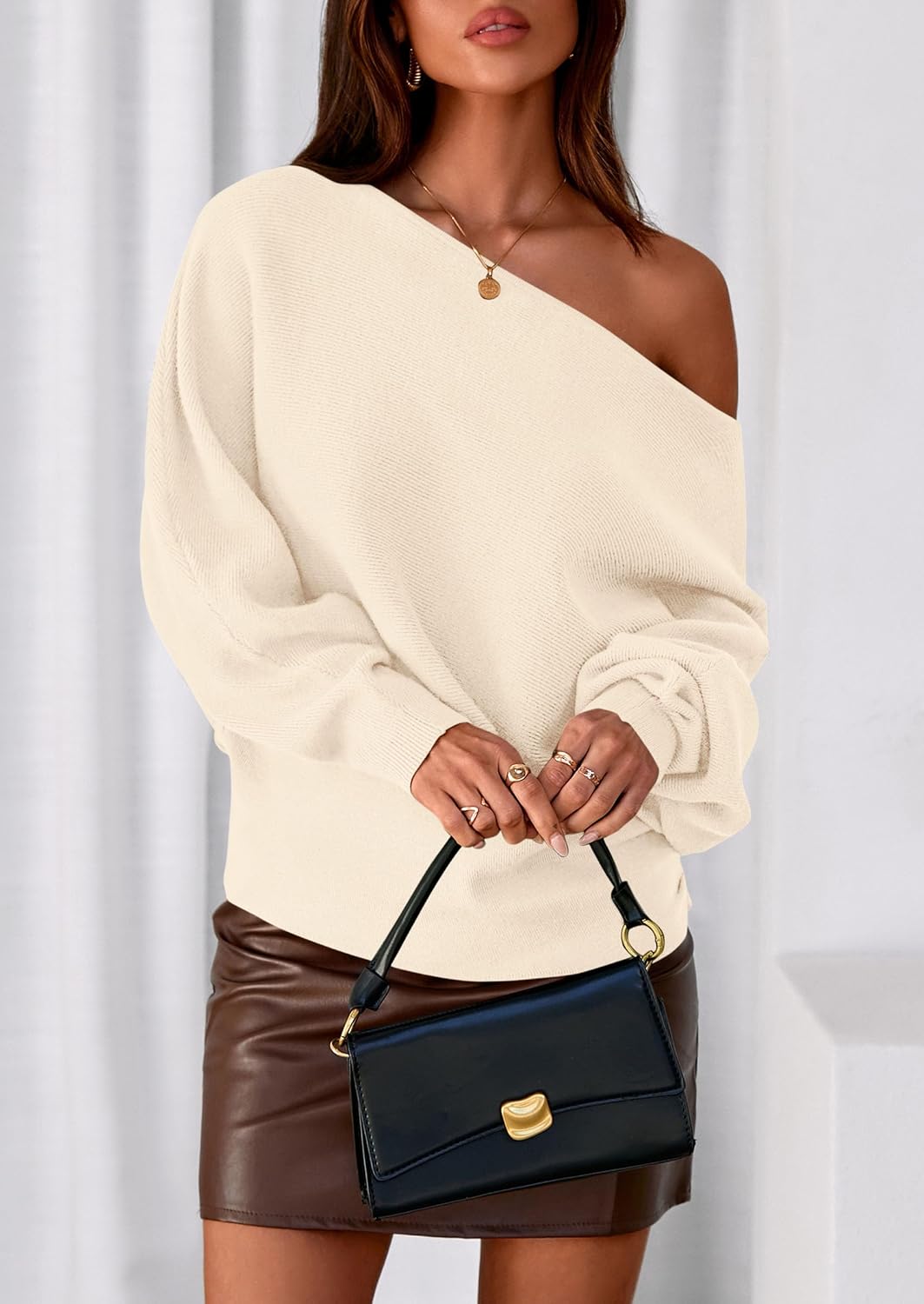 Thumbnail 5 de PRETTYGARDEN Off The Shoulder Sweater 2026