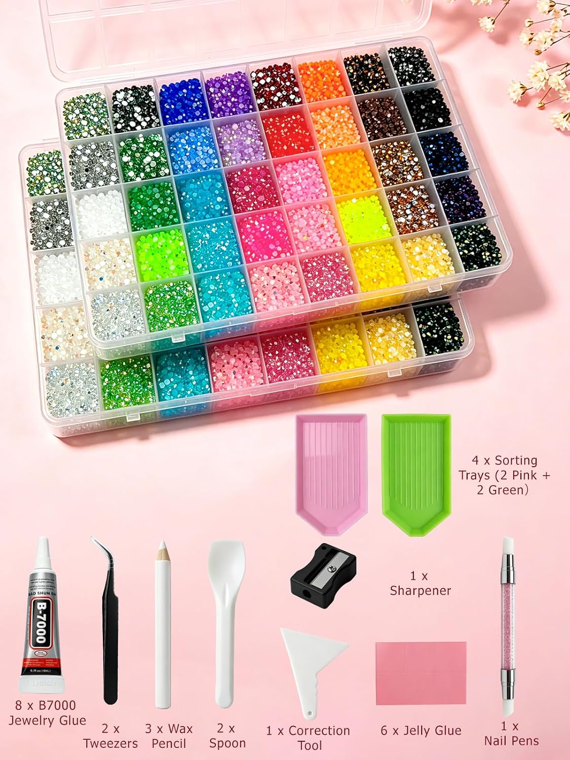 Detalle 2 de Wliurf Bedazzling Kit 3mm Rhinestones