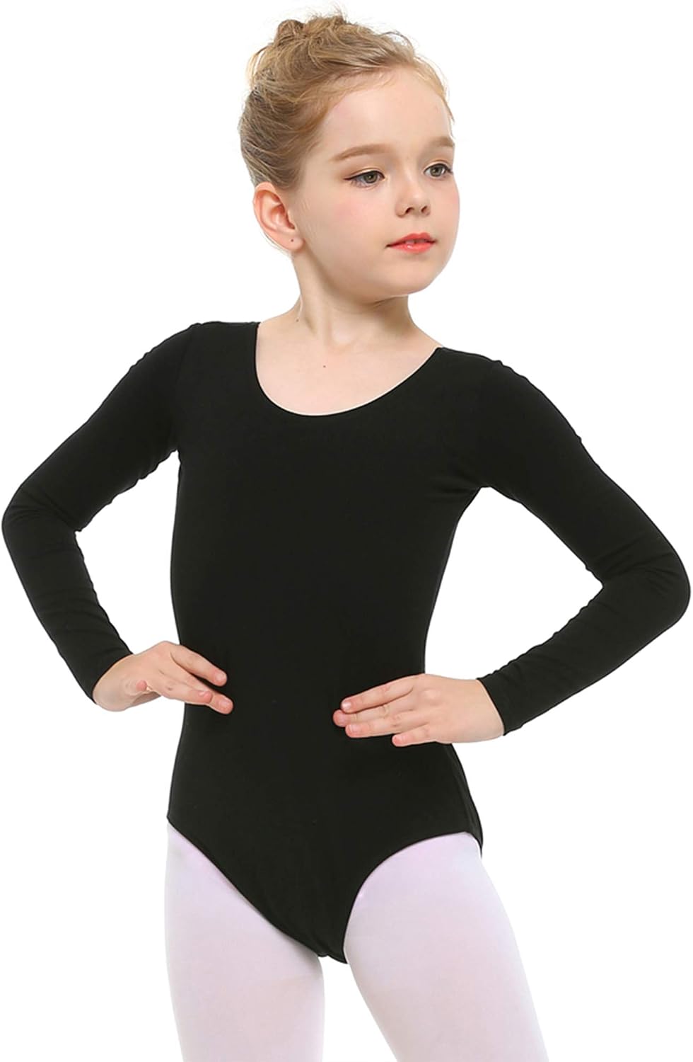 Detalle de STELLE Long Sleeve Ballet Leotard for Girls with Cotton Fabric and Full Lining