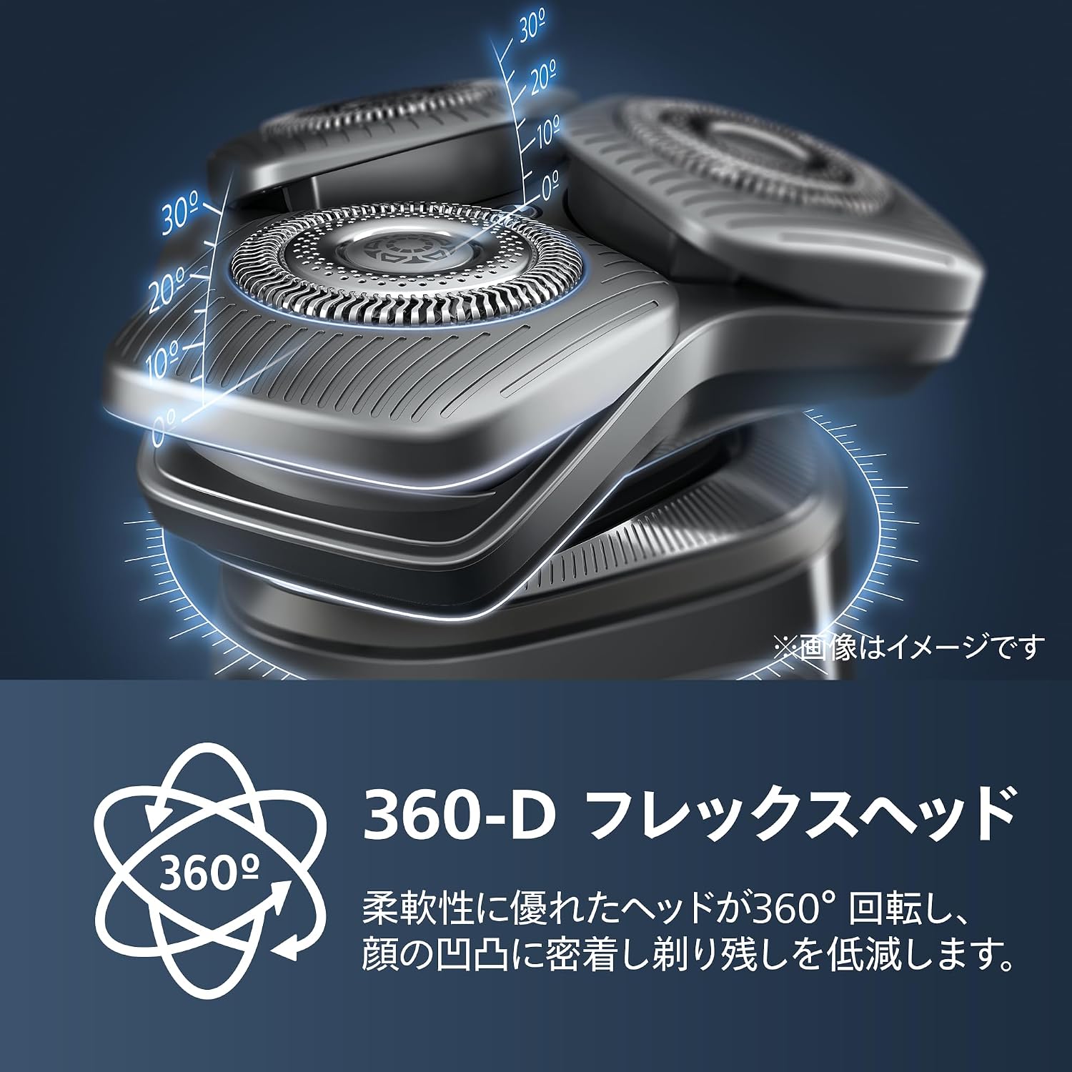 Detalle de フィリップス 9000シリーズ S9696/50 電動シェーバー 72枚刃・回転式・洗浄機付き