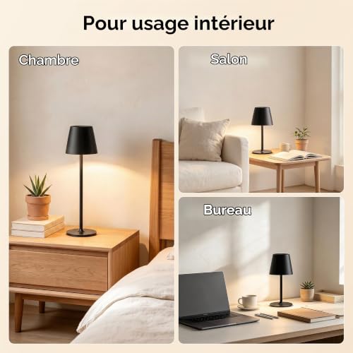 Thumbnail 6 de UPXNBOR Lot de 2 Lampes de Table Sans Fil en Métal – Intérieur et Extérieur