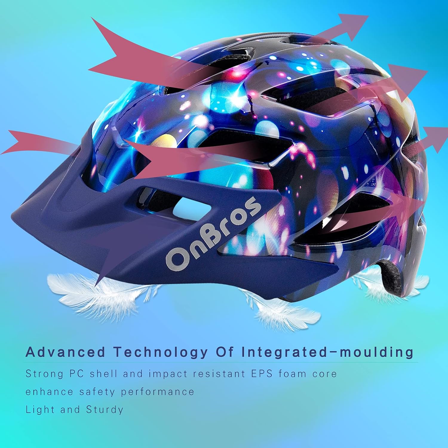 Thumbnail 2 de OnBros Fahrradhelm Kinder – Schutzhelm mit Visier für 5–14 Jahre, 48–57 cm