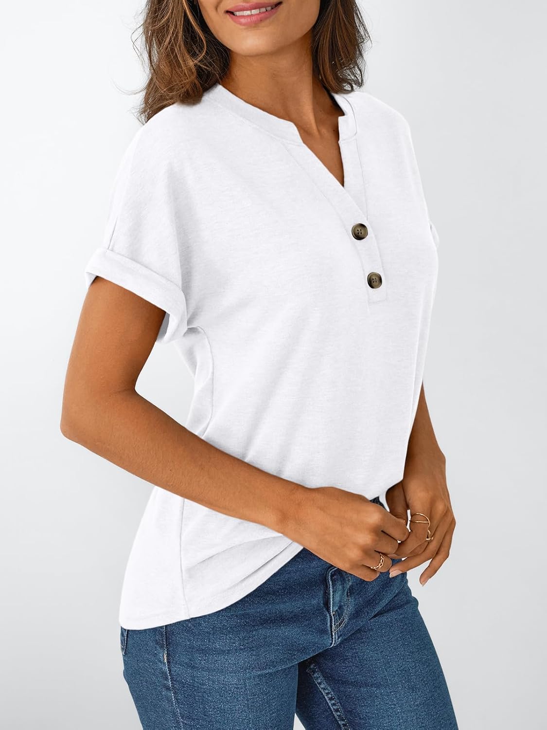 Thumbnail 2 de AUTOMET Women's Short Sleeve Henley Dressy Casual Summer Tops (2026)