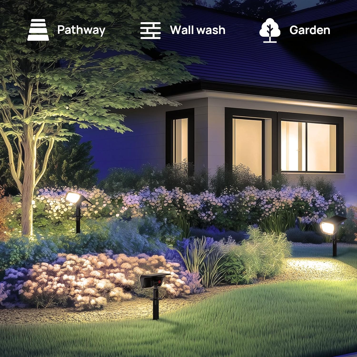 Thumbnail 2 de Linkind solar wall lights outdoor 800lm warm white with Winter Mode (6-pack)