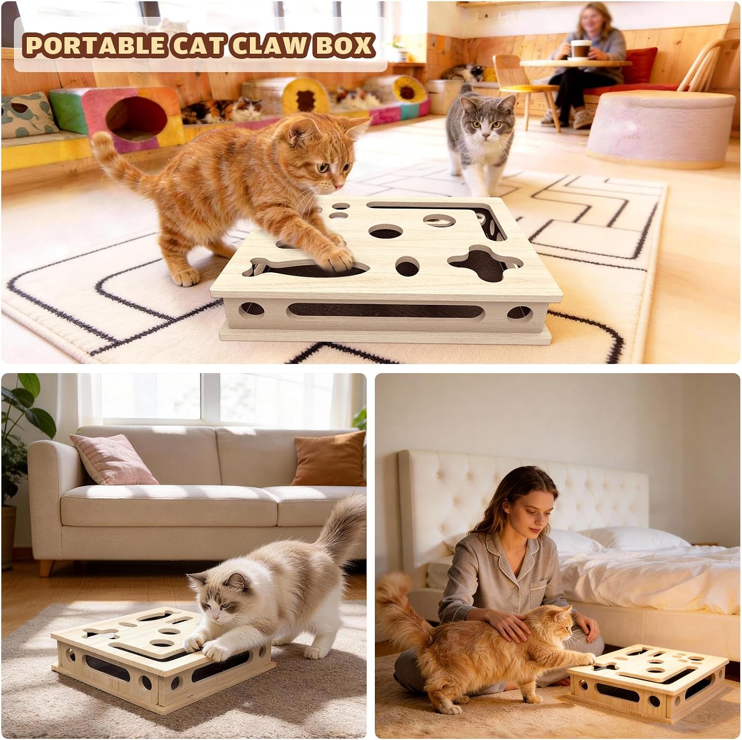 Thumbnail 6 de Cat Scratch Puzzle Box, Solid Wood