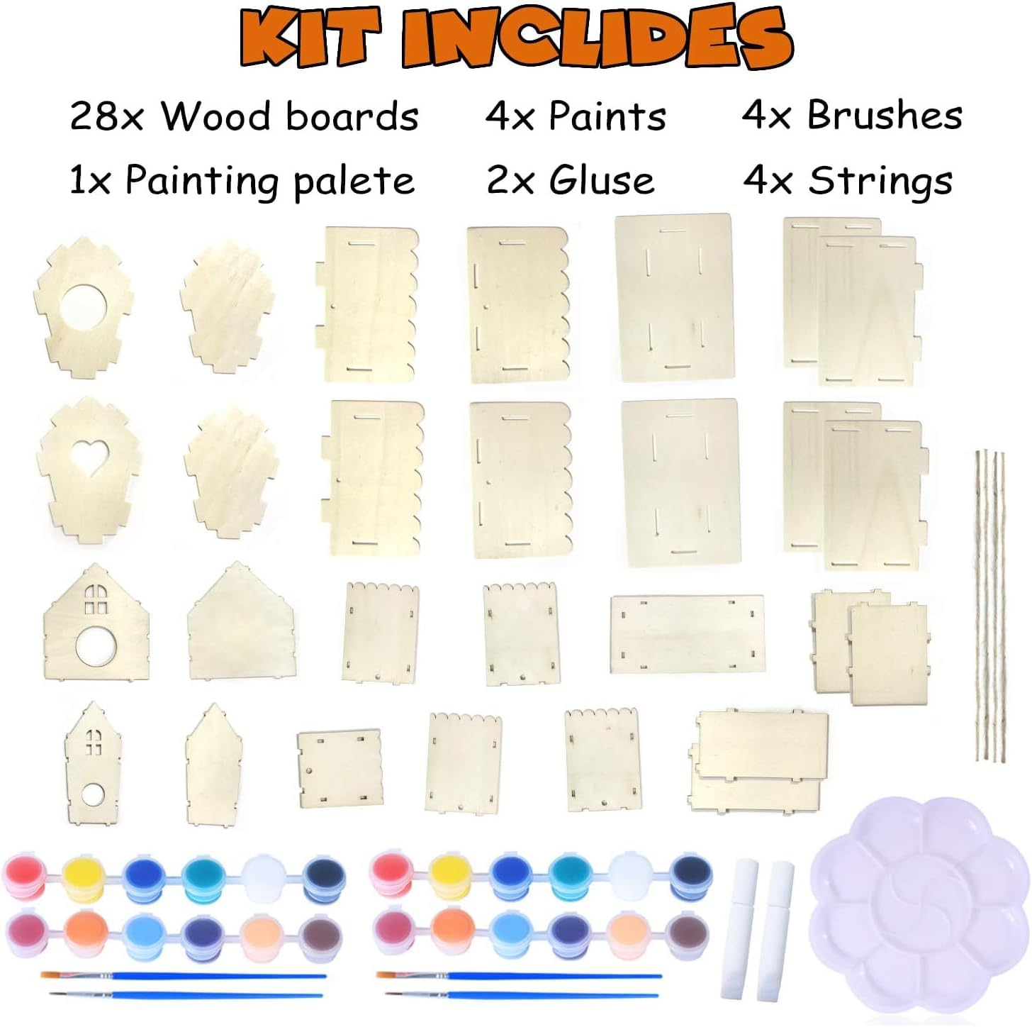 Thumbnail 1 de hapray 12 Pack DIY Bird House Kit — birdhouse craft set 🐦