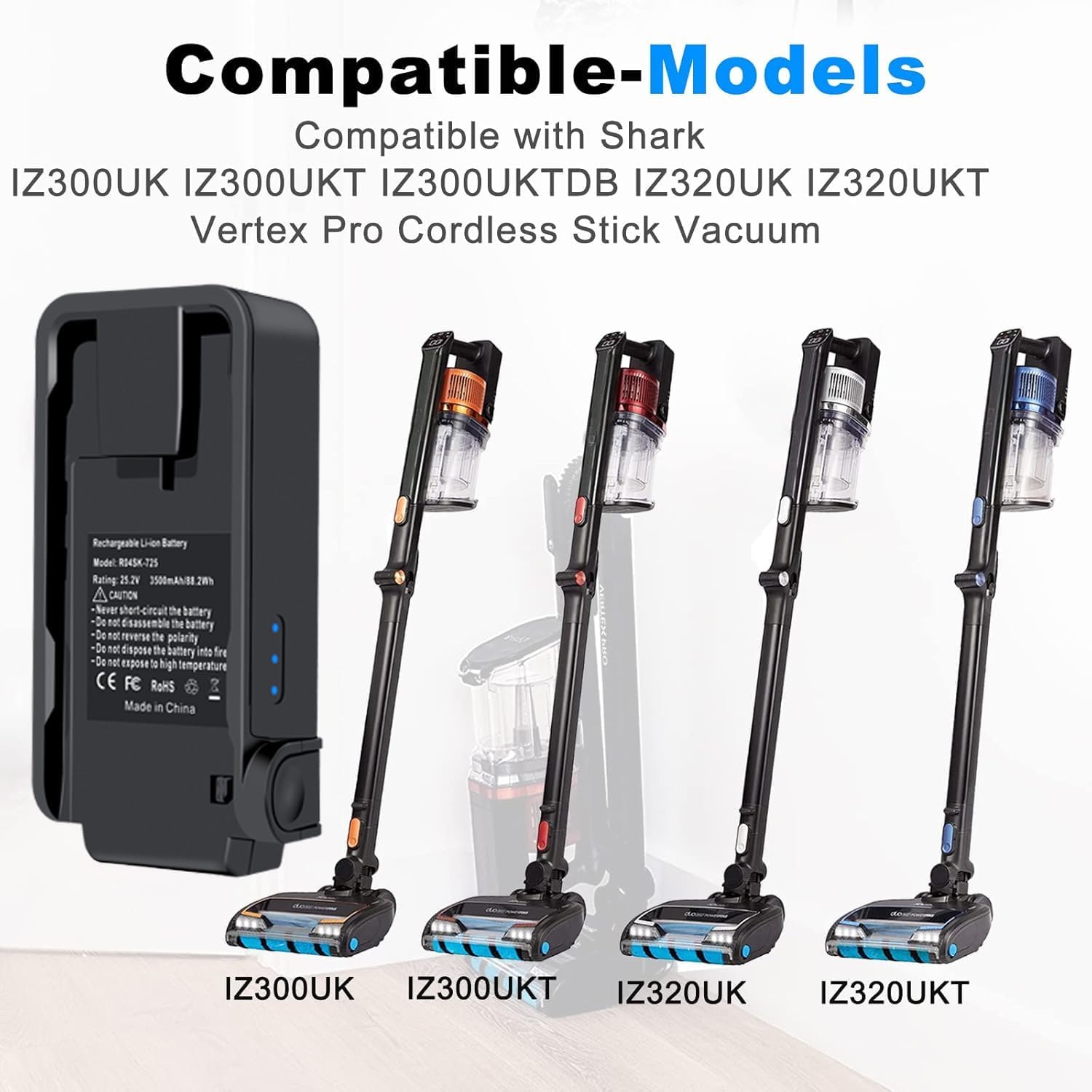 Detalle 2 de Gemho 3.5Ah Replacement Battery for Shark XBATR725EU (25.2V Lithium-Ion) for IZ300UK and IZ320UK cordless vacuums