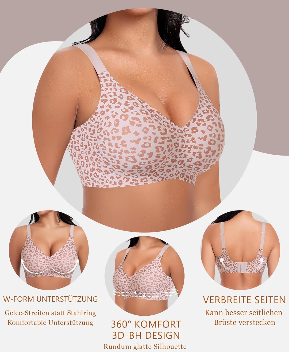 Thumbnail 3 de Ganado Damen BH Ohne Bügel – Nahtloser Bralette mit Tiefem V-Ausschnitt