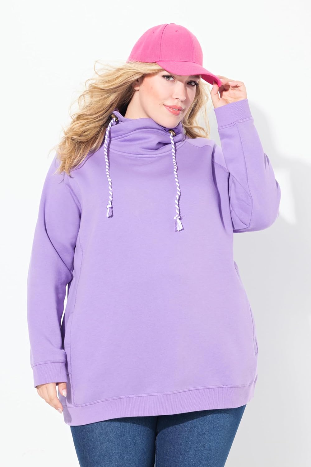 Detalle de Ulla Popken Damen Große Größen Übergrößen Plus Size 7/8-Cargohose, Komfortbund