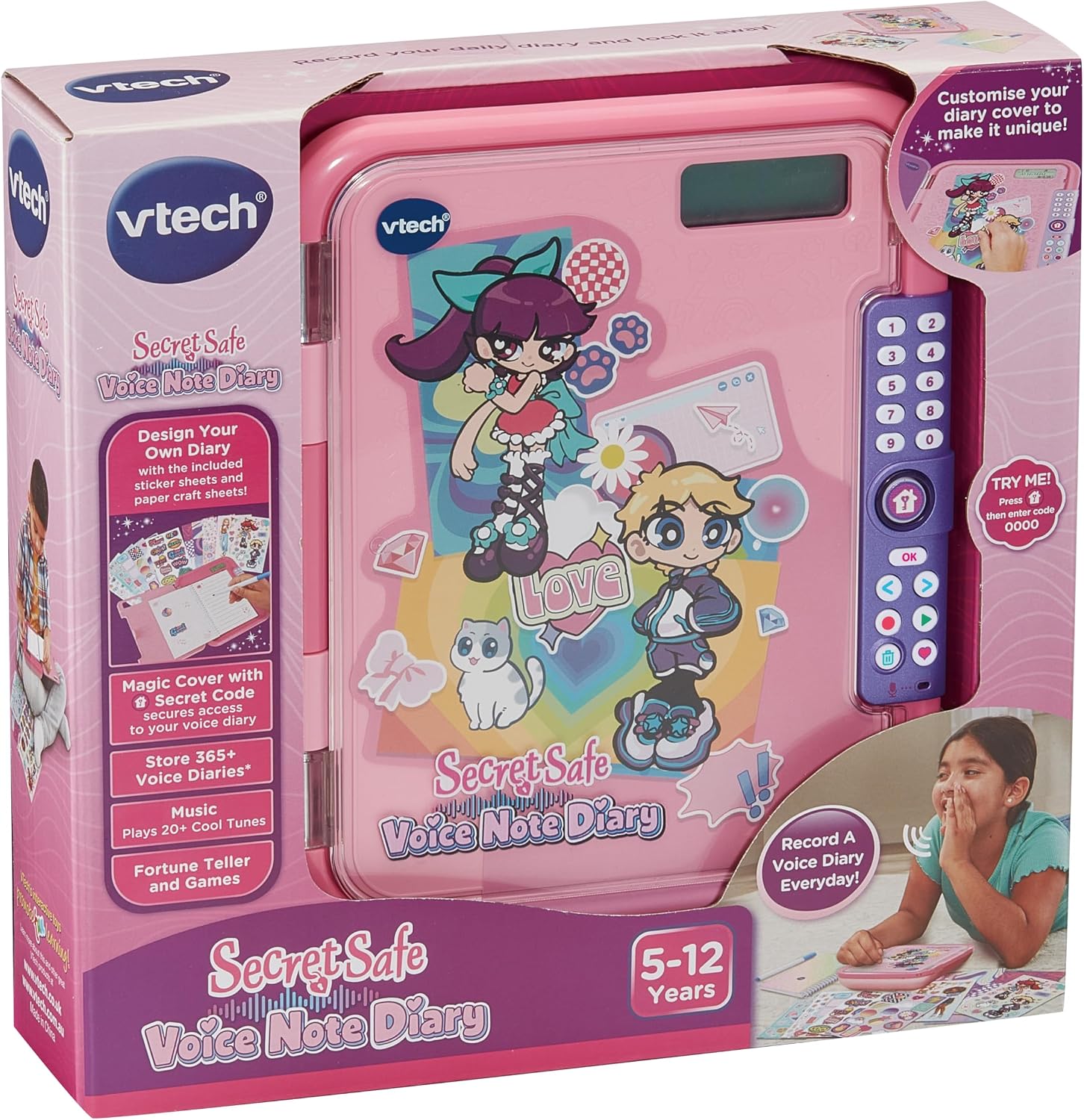 Detalle de VTech Secret Safe Voice Note Diary – interactive voice note diary with password access (English version)